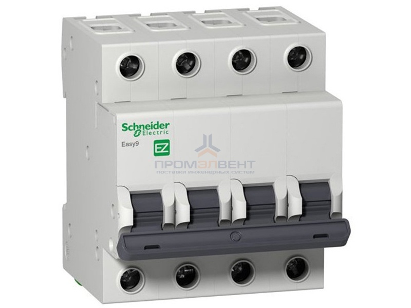 Автоматический выключатель Schneider Electric EASY 9 4П 10А С 4,5кА 400В (автомат)