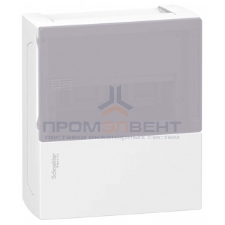 Бокс навесной Schneider Electric Mini Pragma 8 модулей с дымчатой дверью с клемниками N+PE